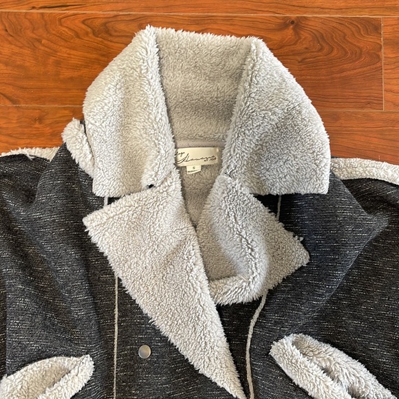 COPY - NWOT Vintage Havana Gray Button Up Fleece Teddy Jacket Coat - Picture 5 of 10